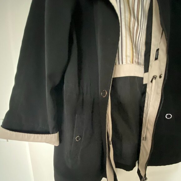 Liz Claiborne CLASSICS Vintage Lightweight Hooded Jacket Black/Beige Size L - Picture 6 of 7